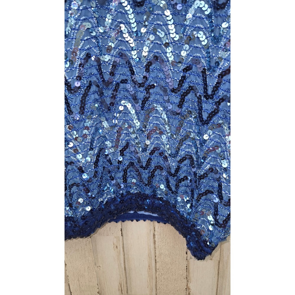 VTG Joy Stevens California S Sequin Bling Top Blouse Formal Occasion - Picture 8 of 9